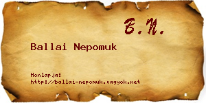 Ballai Nepomuk névjegykártya